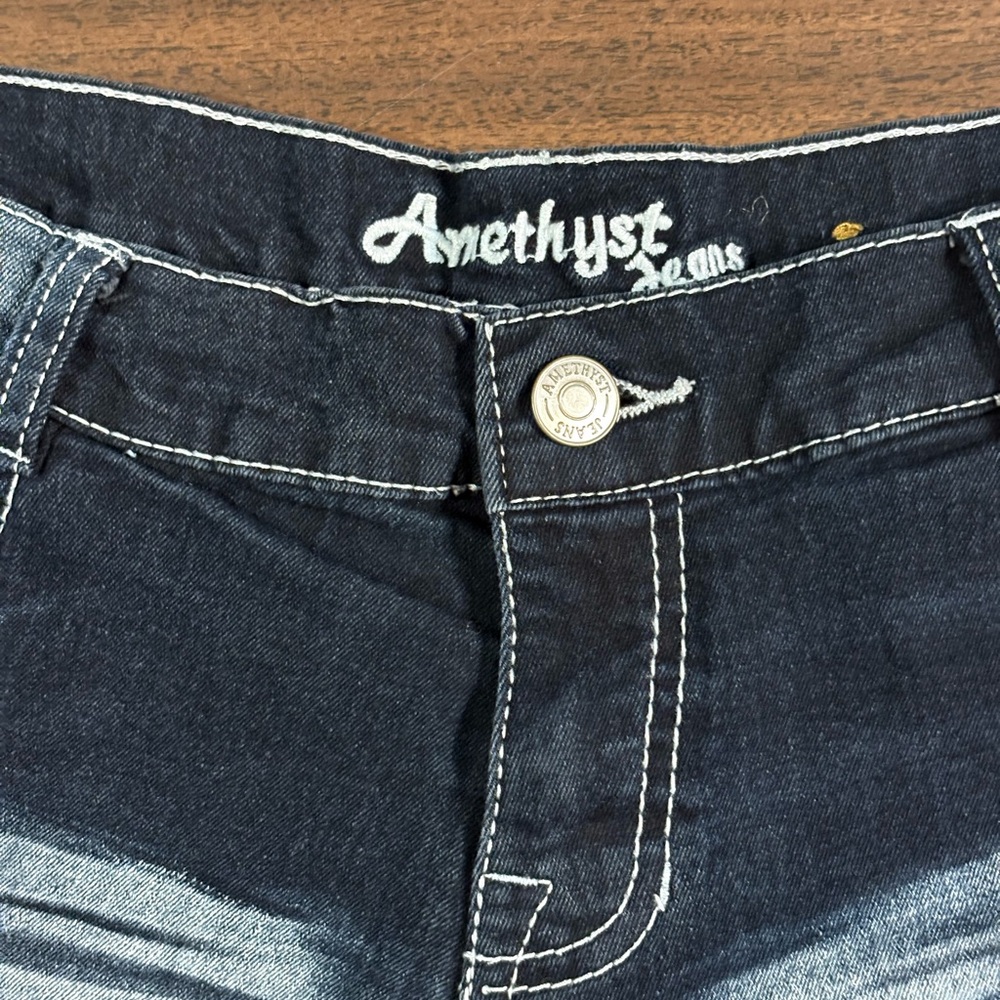 Amethyst Jeans Dark Wash Denim Shorts - Picture 2 of 5